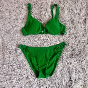 Sanctuary Kelly Green Terry Cloth Bikini Bathing Suit Swimsuit